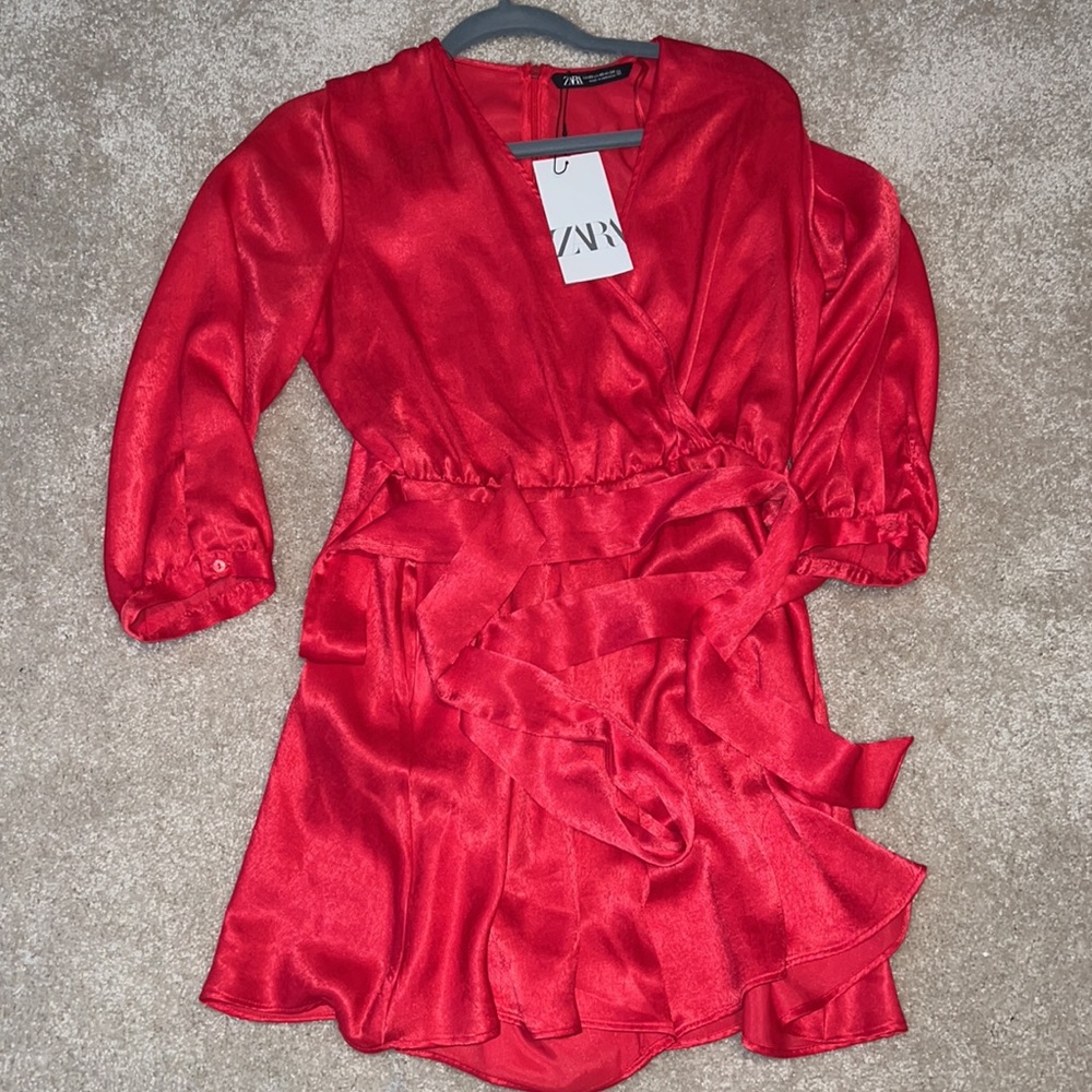 ZARA BLOGGERS FAVORITE SATIN EFFECT BOW JUMPSUIT - Picture 11 of 15